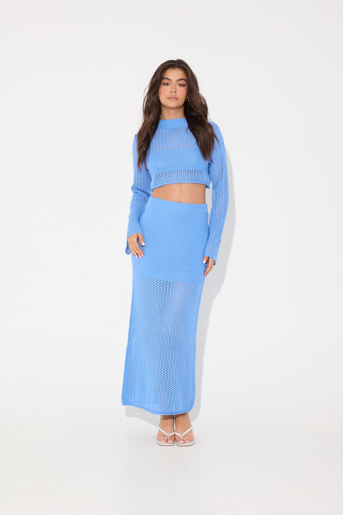 Bayside Crochet Midi Skirt Ocean - SALE