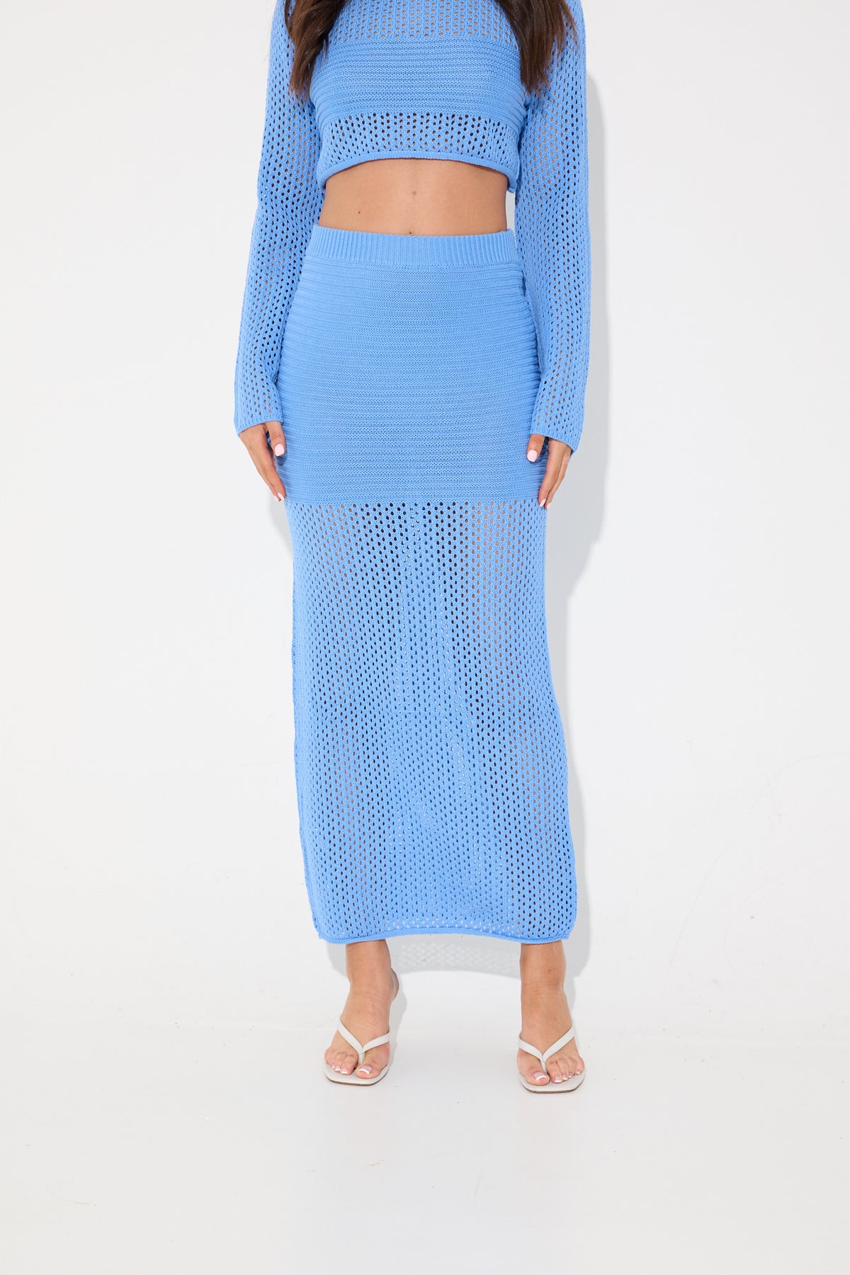 Bayside Crochet Midi Skirt Ocean - SALE