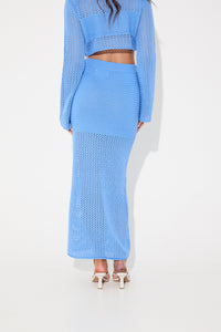 Bayside Crochet Midi Skirt Ocean - SALE