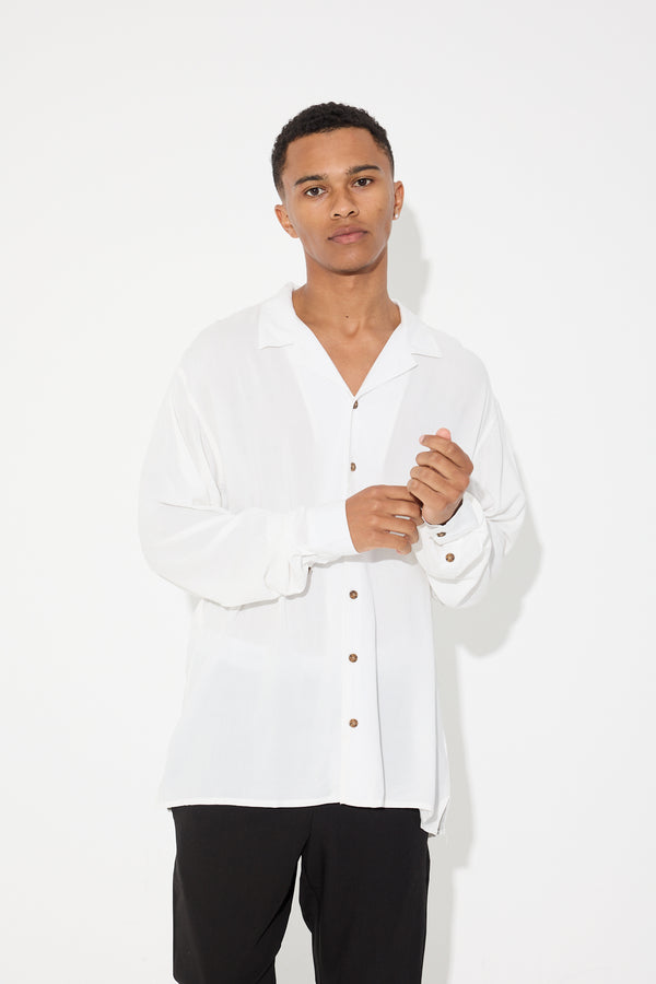 Jase Long Sleeve Shirt White