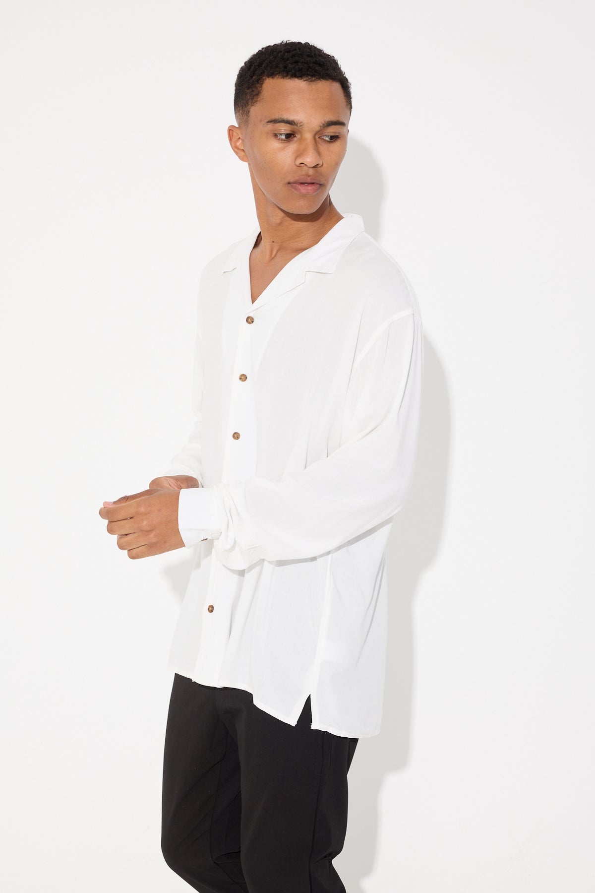 Jase Long Sleeve Shirt White - SALE