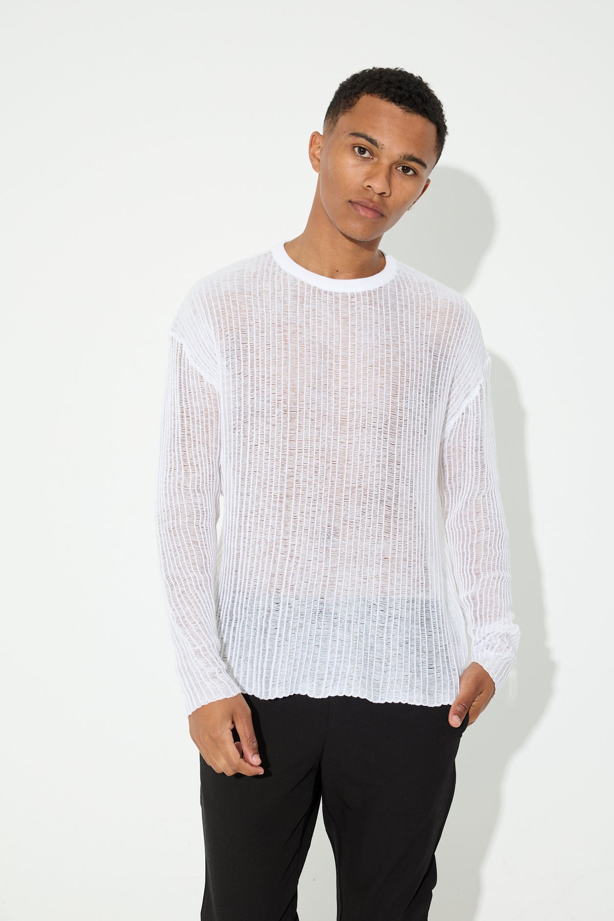 Separation Knit Long Sleeve White - SALE