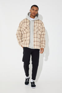 Check Trucker Jacket Beige - SALE
