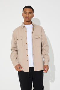 Heavy Overshirt Taupe - SALE