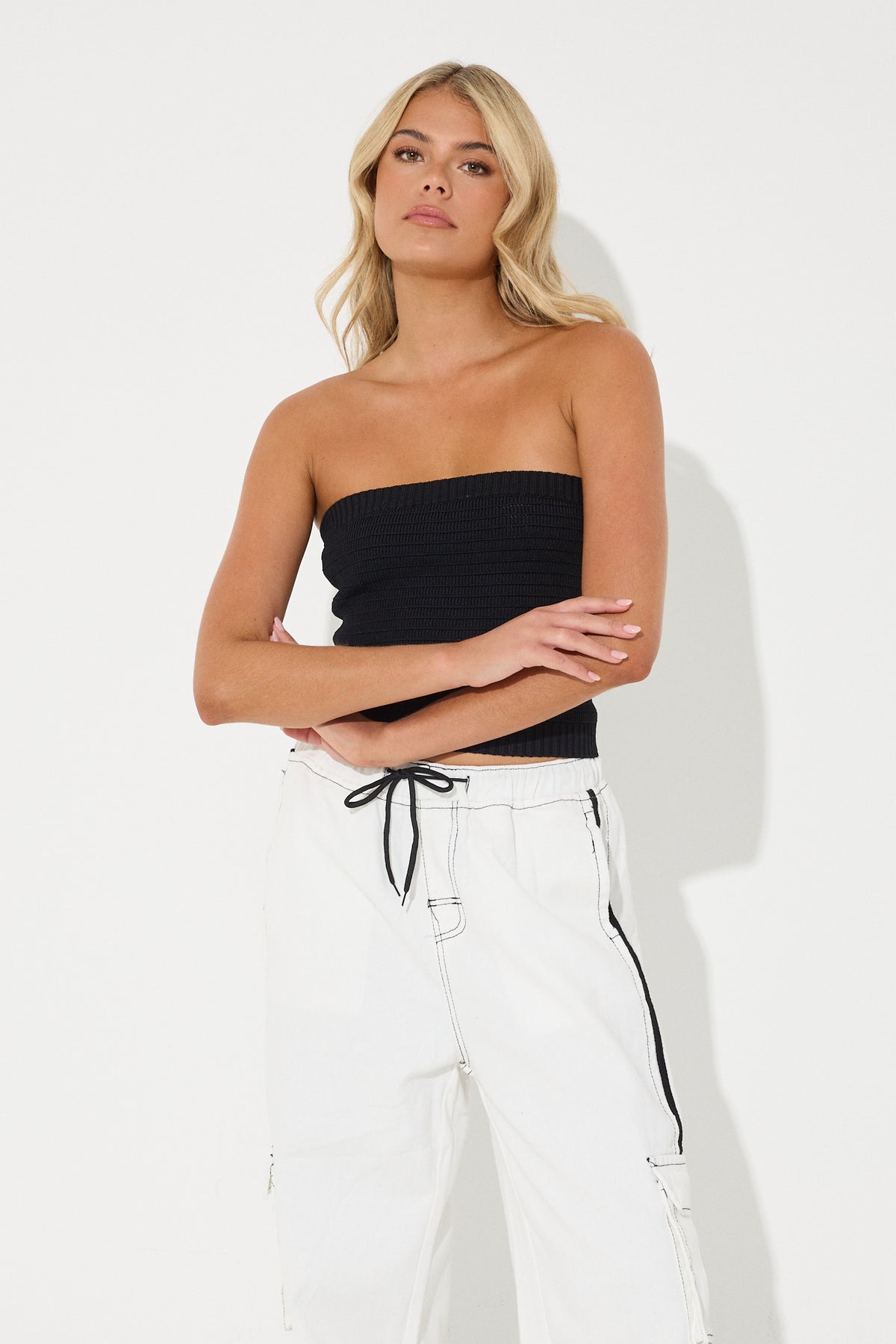 Stacey Knit Bandeau Black