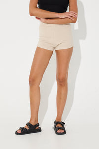 Golden Knit Mini Short Cream - SALE