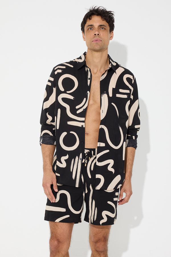 York Long Sleeve Shirt Black - SALE