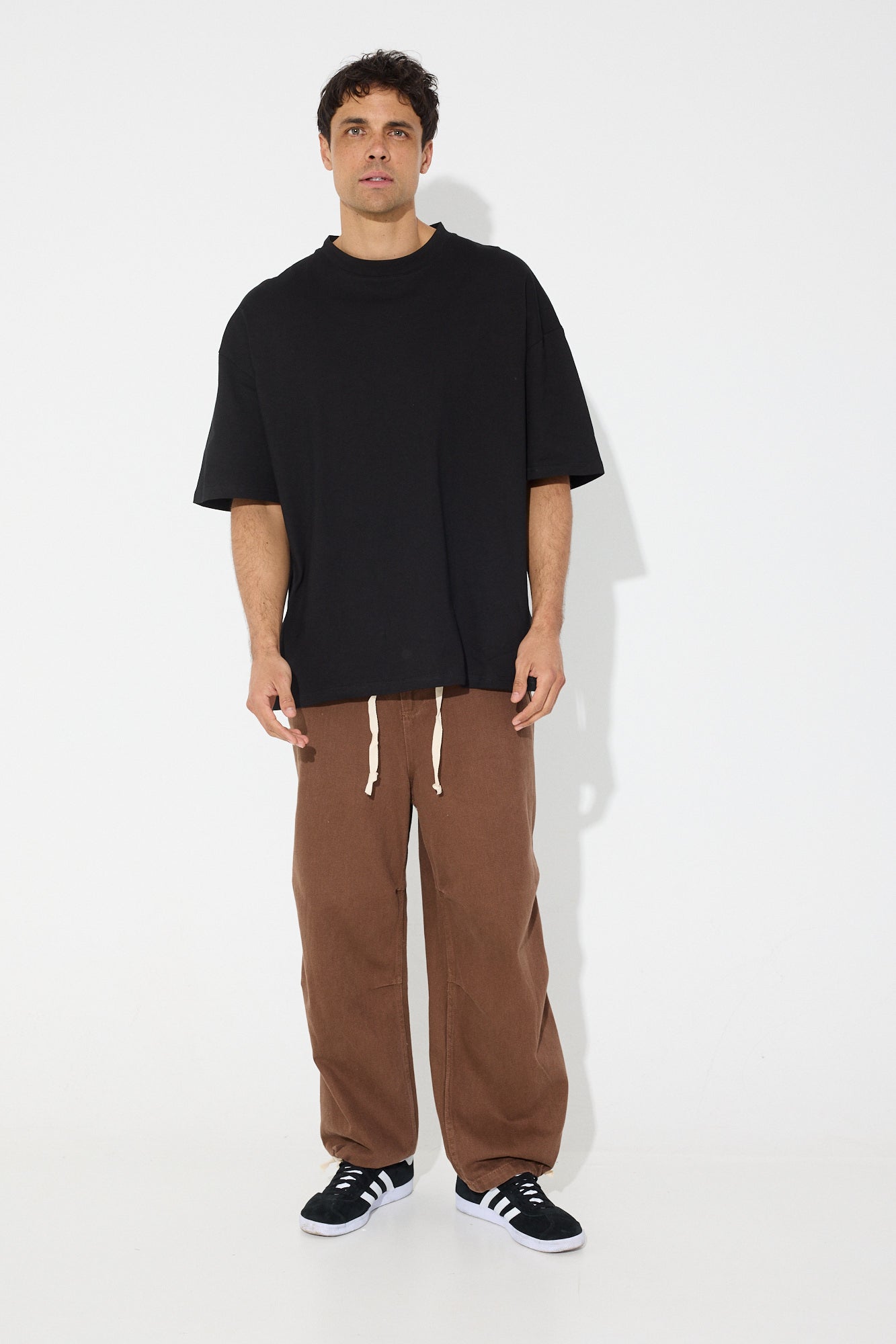 Neil Loose Fit Drawstring Pant Choc - SALE