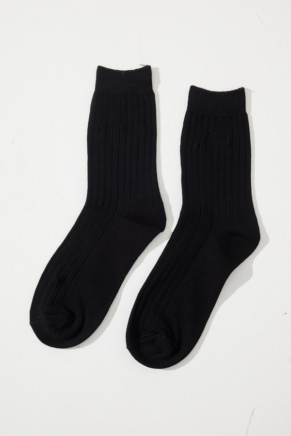 Ruena Basic Ribbed Socks Black