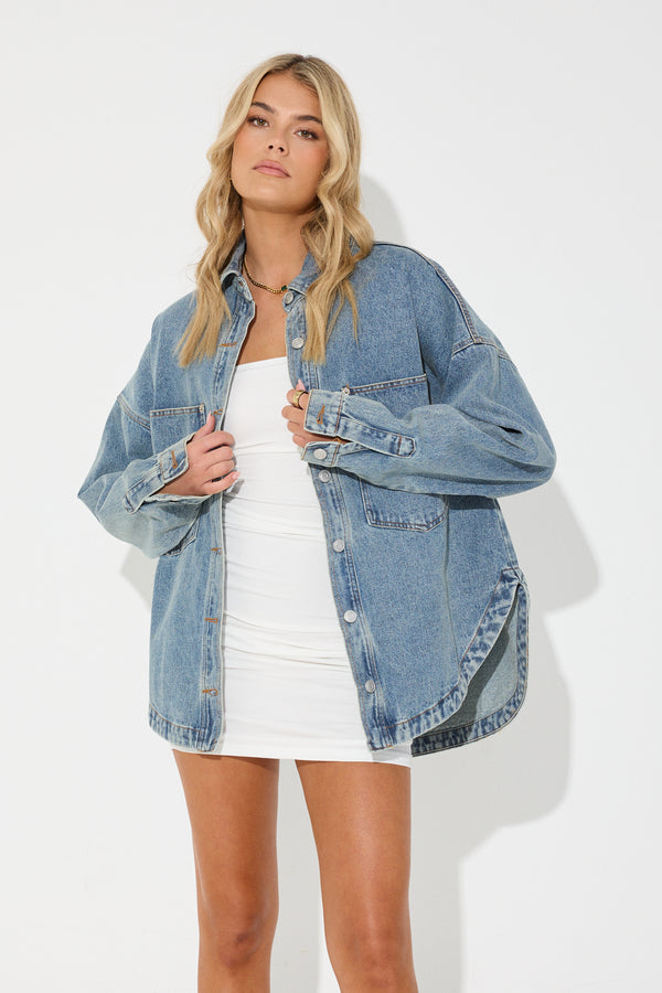 Molly Denim Jacket Washed Blue