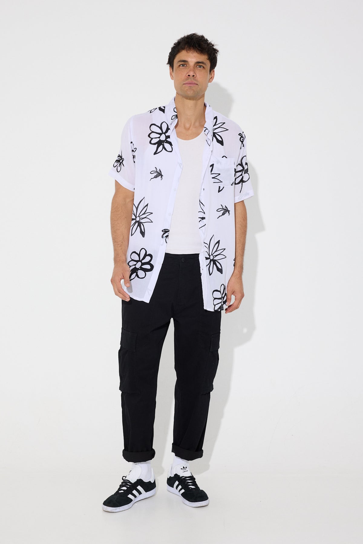 Jack Boating Ink Floral Shirt White - FINAL SALE