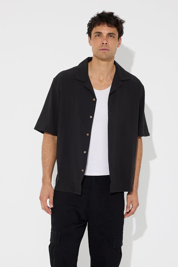 Montel Silk Like Shirt Black