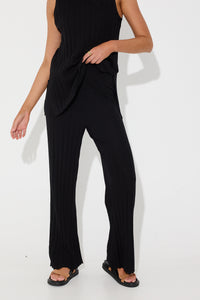 Lucia Ribbed Pant Black