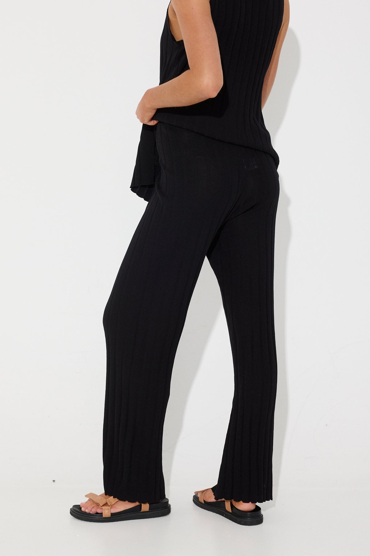 Lucia Ribbed Pant Black