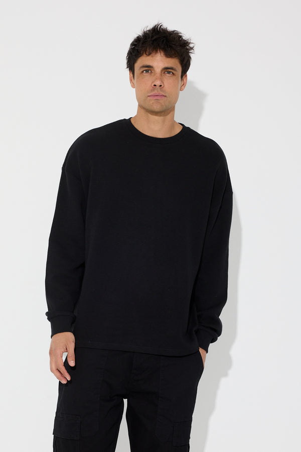 NTH Waffle Long Sleeve Black