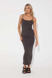 Tully Midi Dress Charcoal