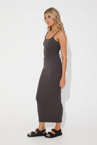 Tully Midi Dress Charcoal