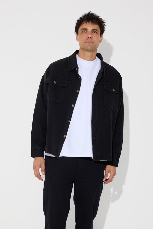 Denim Overshirt Black