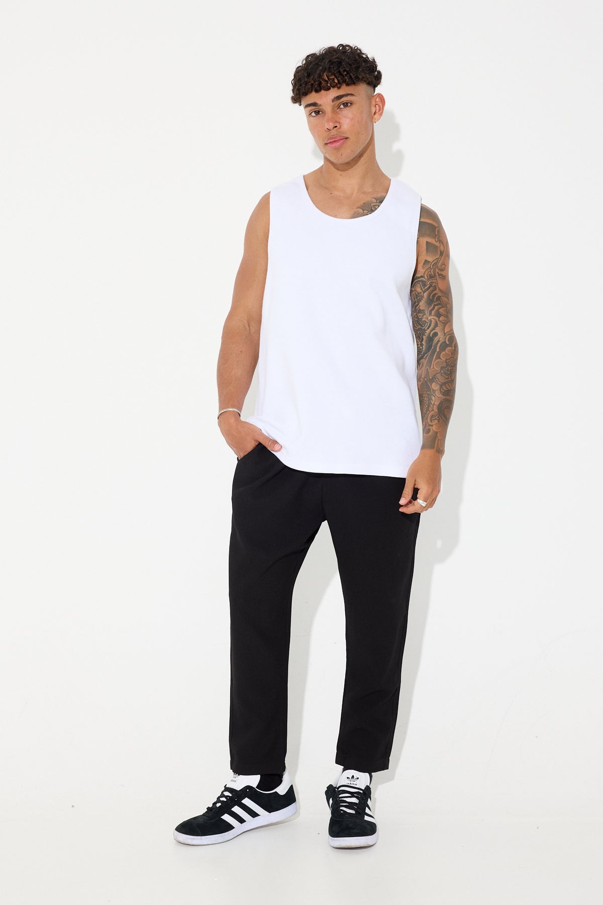 NTH Waffle Tank White