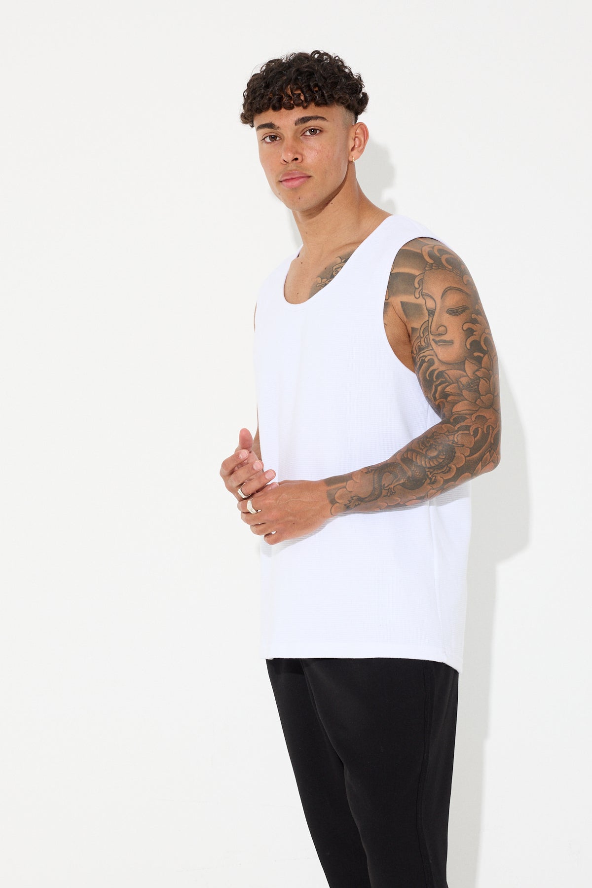 NTH Waffle Tank White