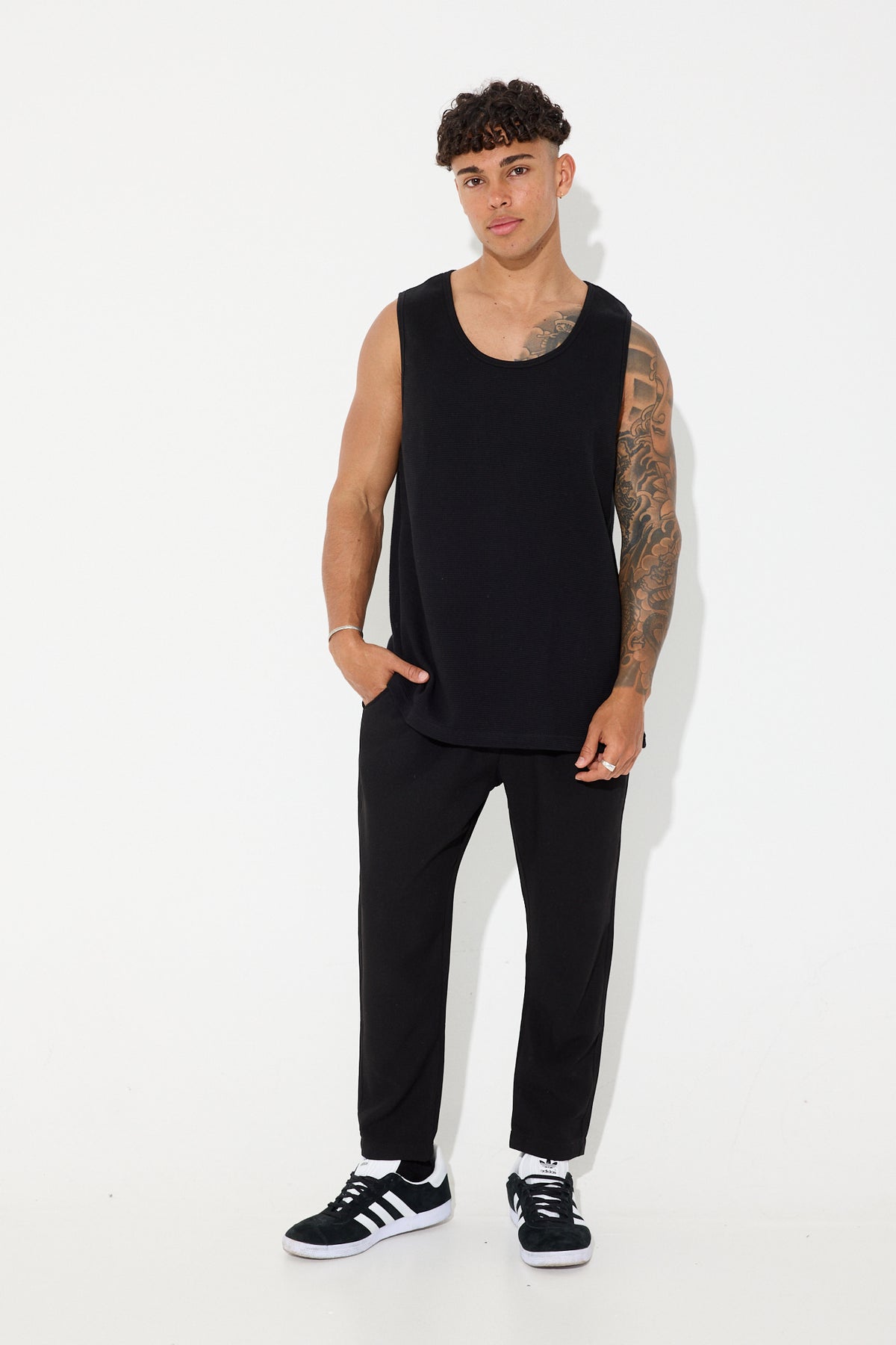 NTH Waffle Tank Black