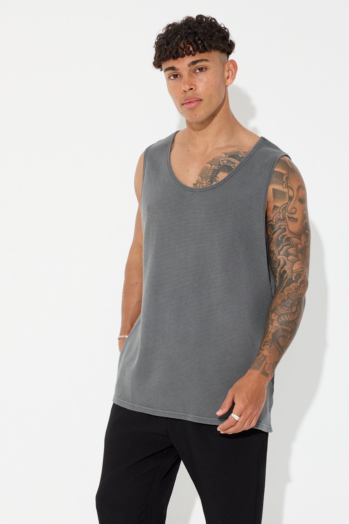 NTH Waffle Tank Charcoal