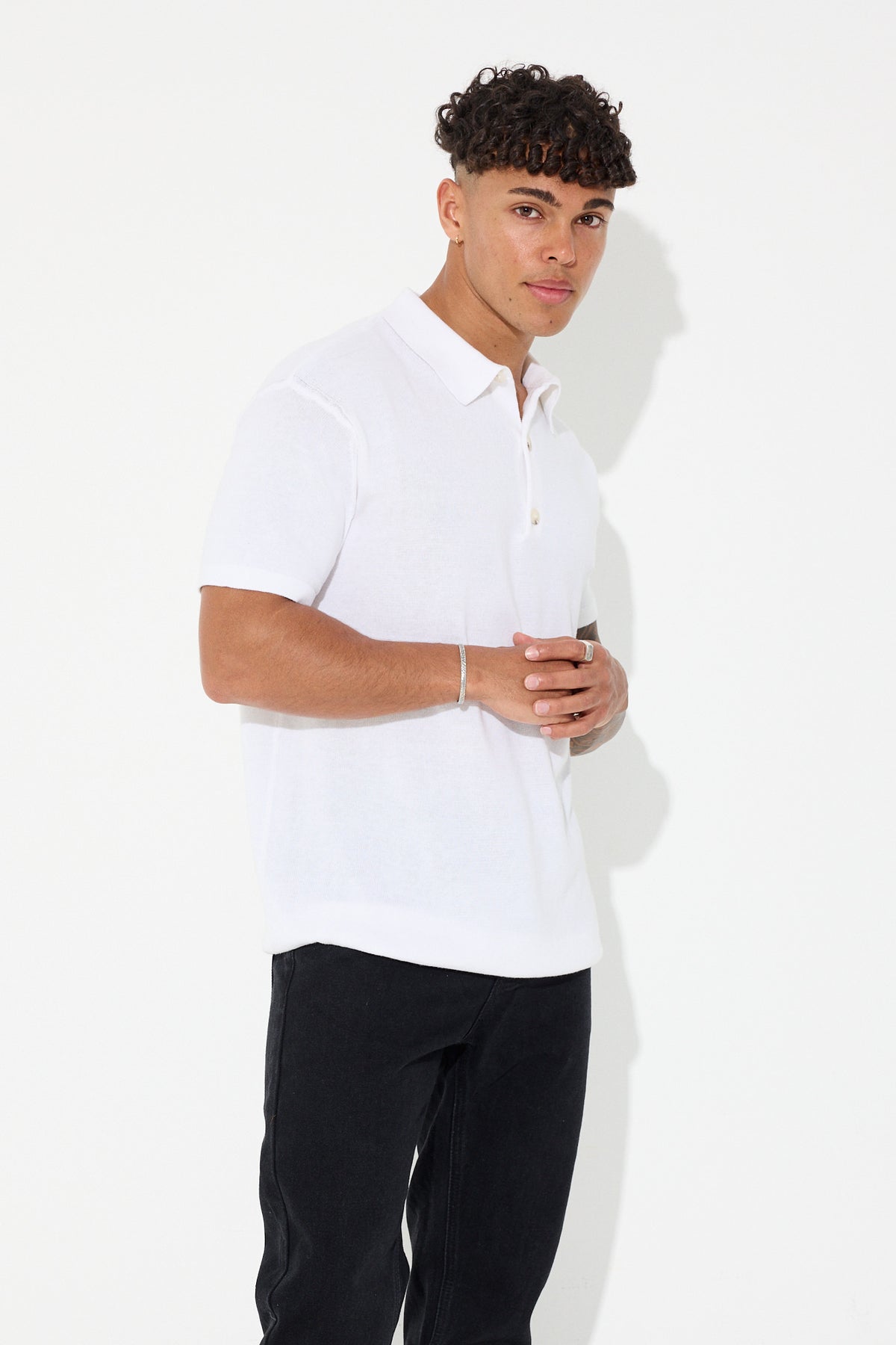 Julius Knit Polo White