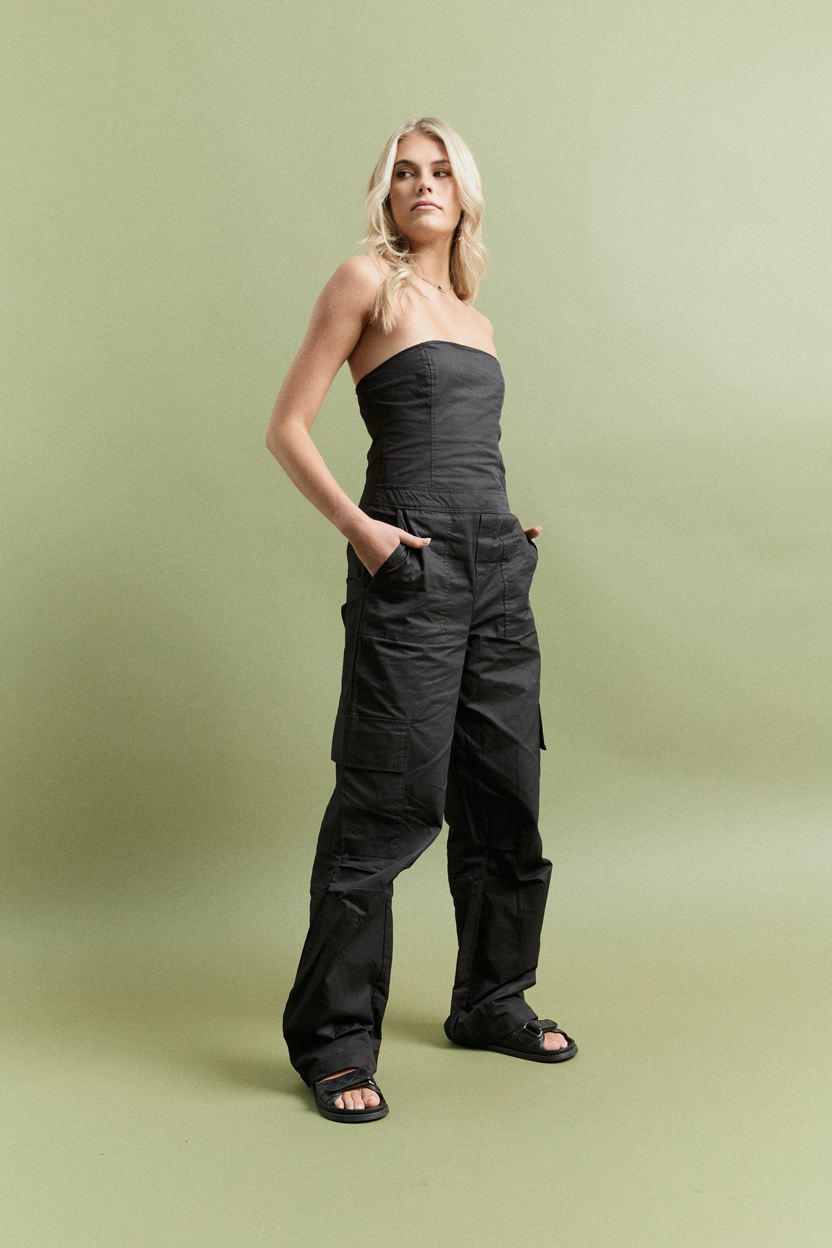 Emma Strapless Jumpsuit Black