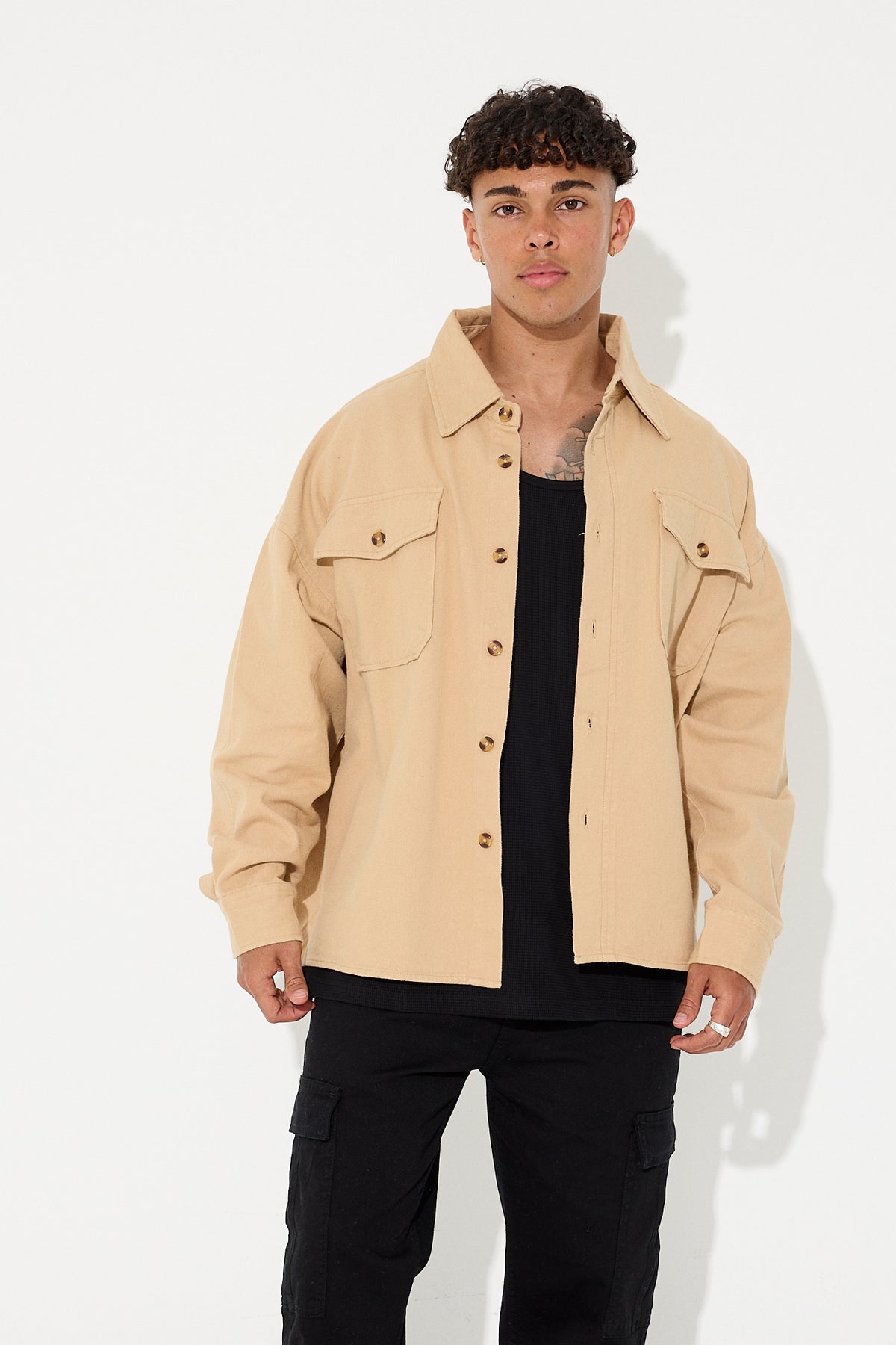 Denim Overshirt Choc - SALE