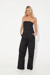 Emma Strapless Jumpsuit Black