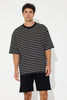 Box Waffle Tee Stripe Black