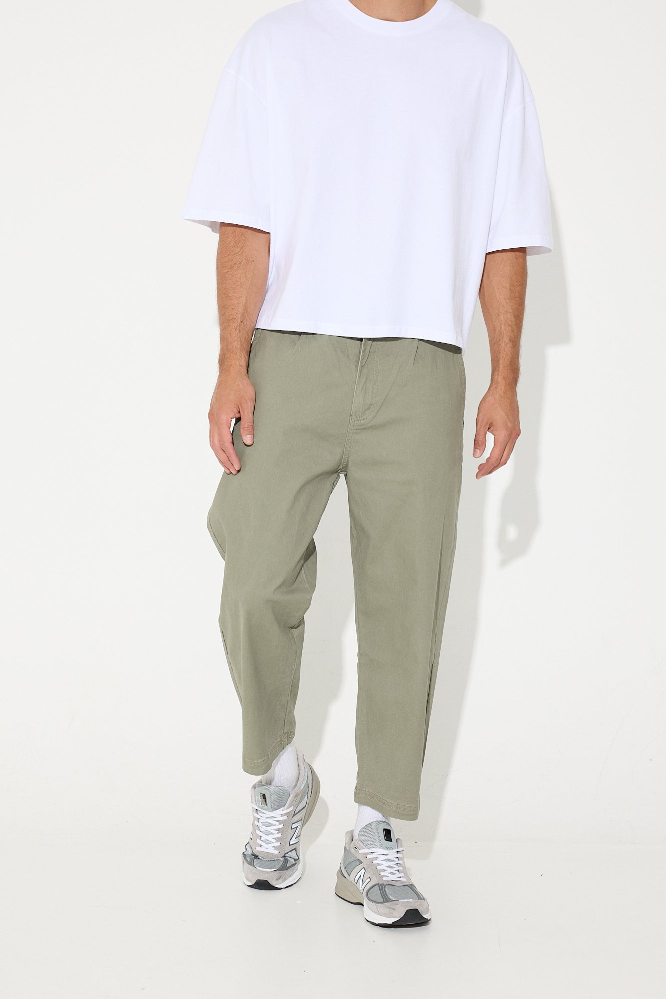 Robbie Ankle Grazer Pant Khaki - FINAL SALE