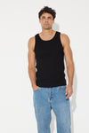 NTH Fitted Ribbed Tank Black