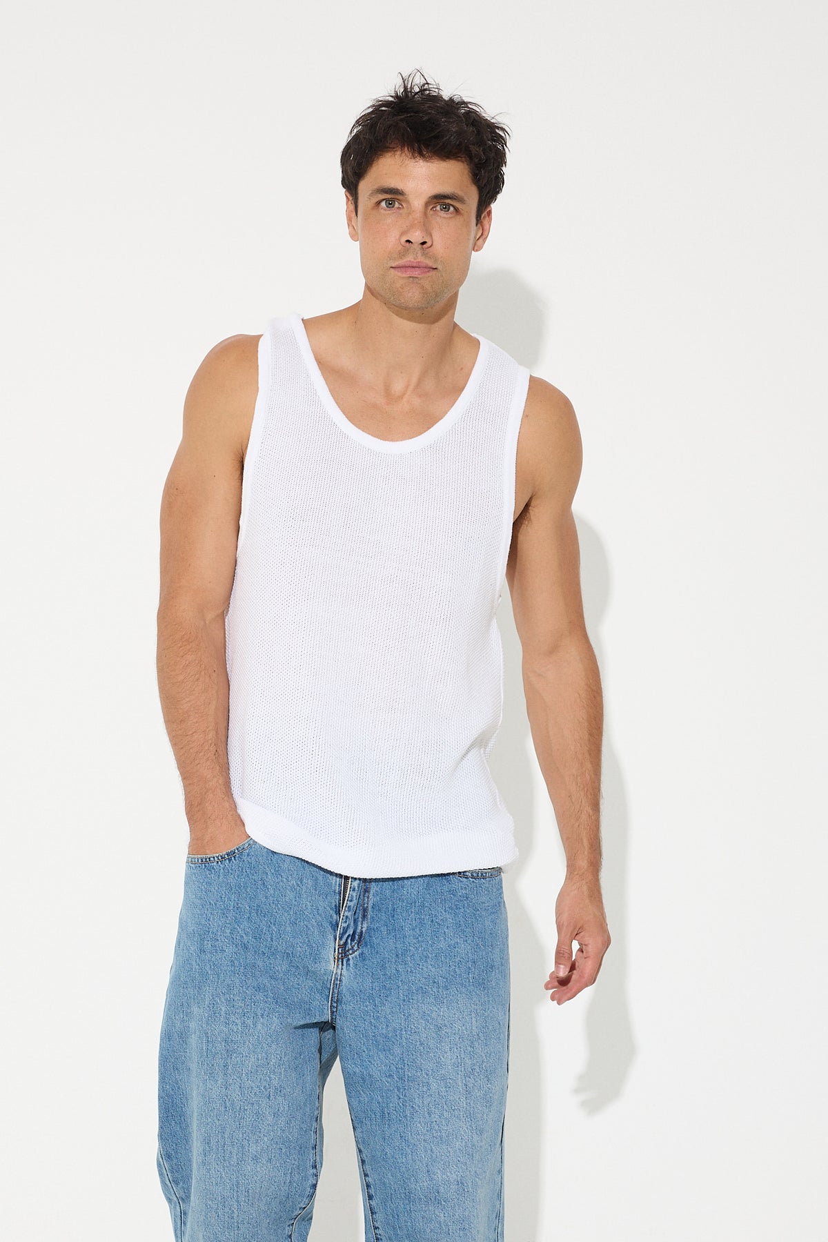 NTH Knitted Tank White - FINAL SALE