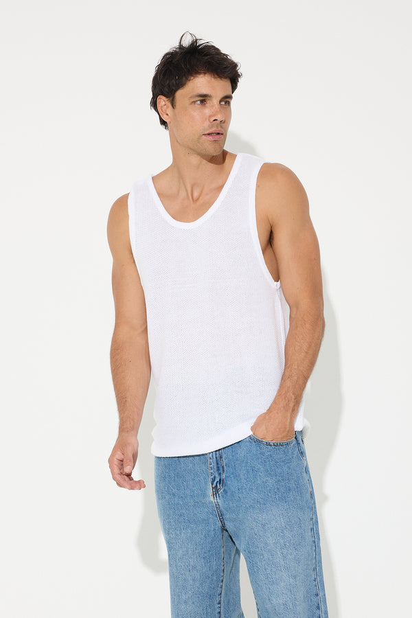 NTH Knitted Tank White
