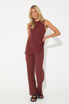 Lucia Ribbed Pant Plum