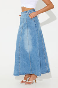 Delilah Maxi Denim Skirt Blue