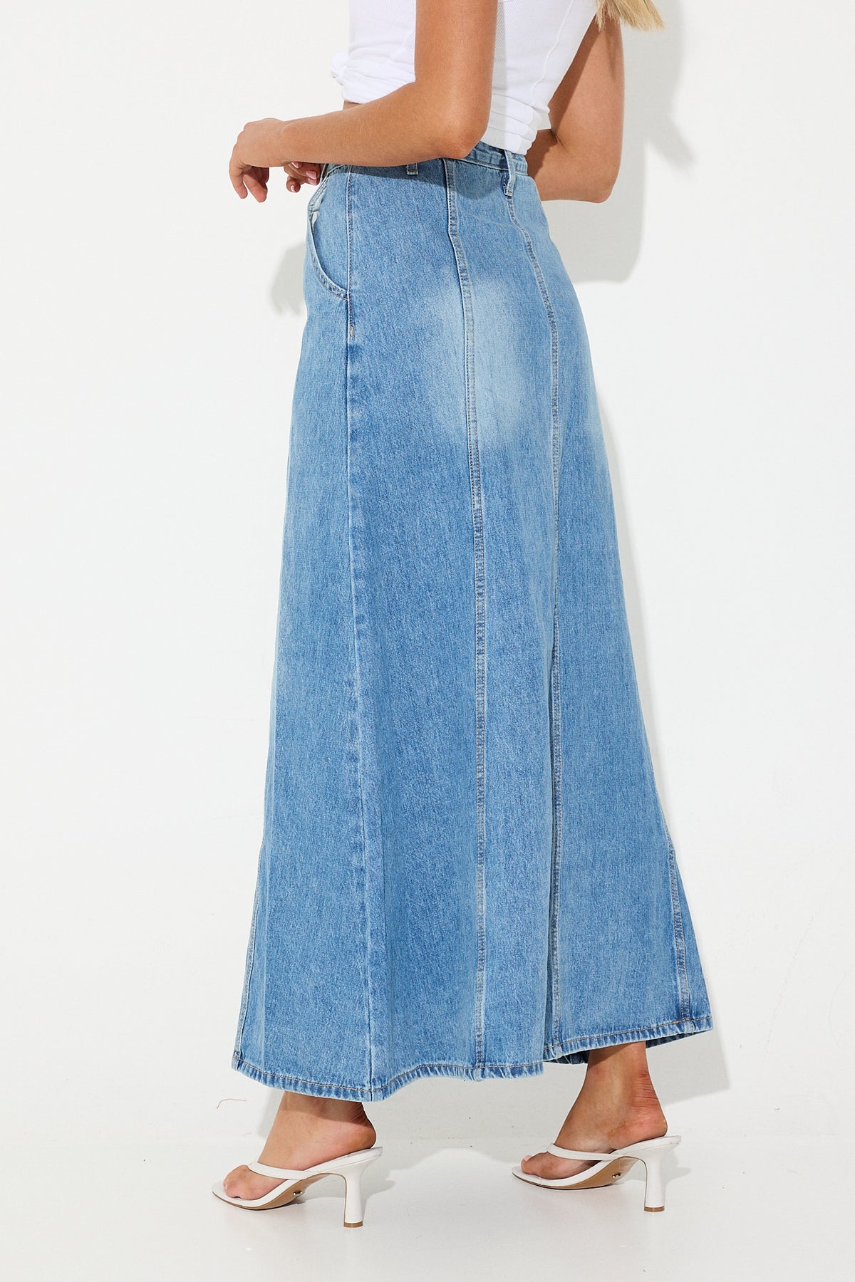 Delilah Maxi Denim Skirt Blue