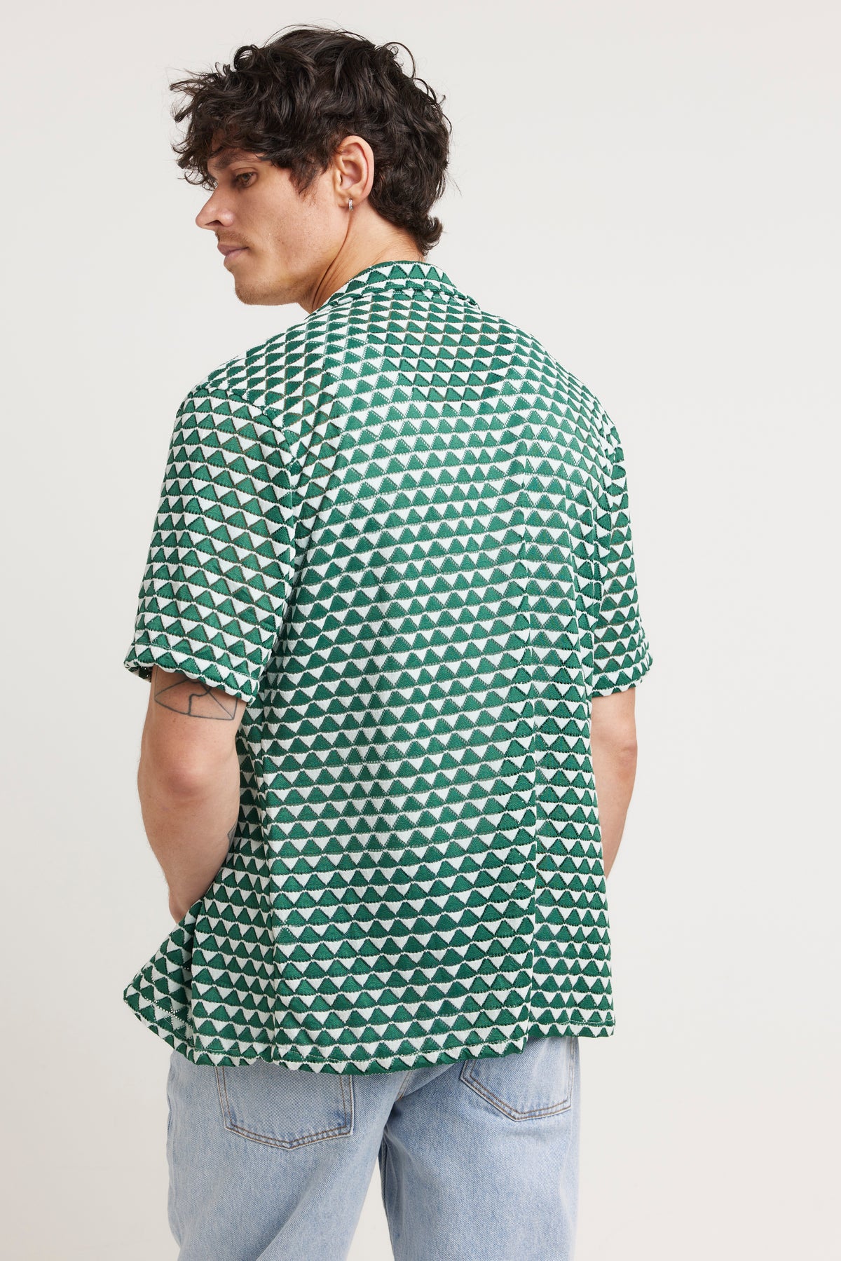 Geo Knit Shirt Emerald - FINAL SALE