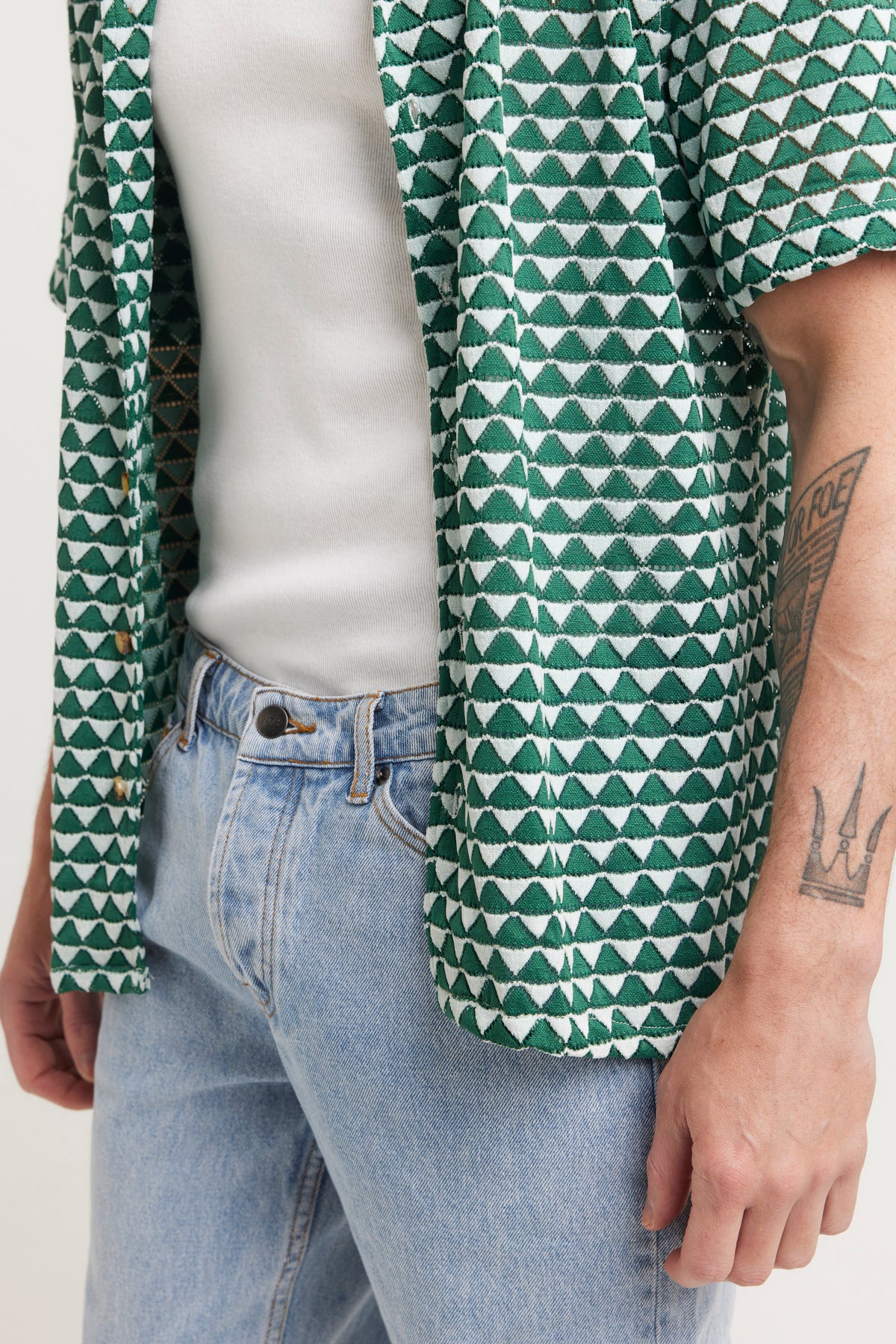 Geo Knit Shirt Emerald - FINAL SALE