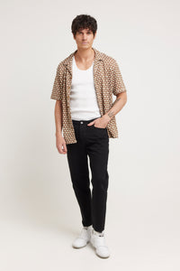 Geo Knit Shirt Choc - FINAL SALE