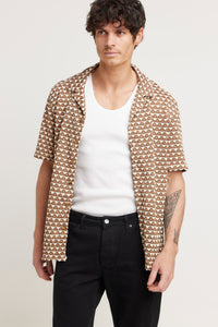 Geo Knit Shirt Choc - FINAL SALE