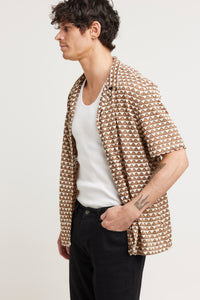 Geo Knit Shirt Choc - FINAL SALE