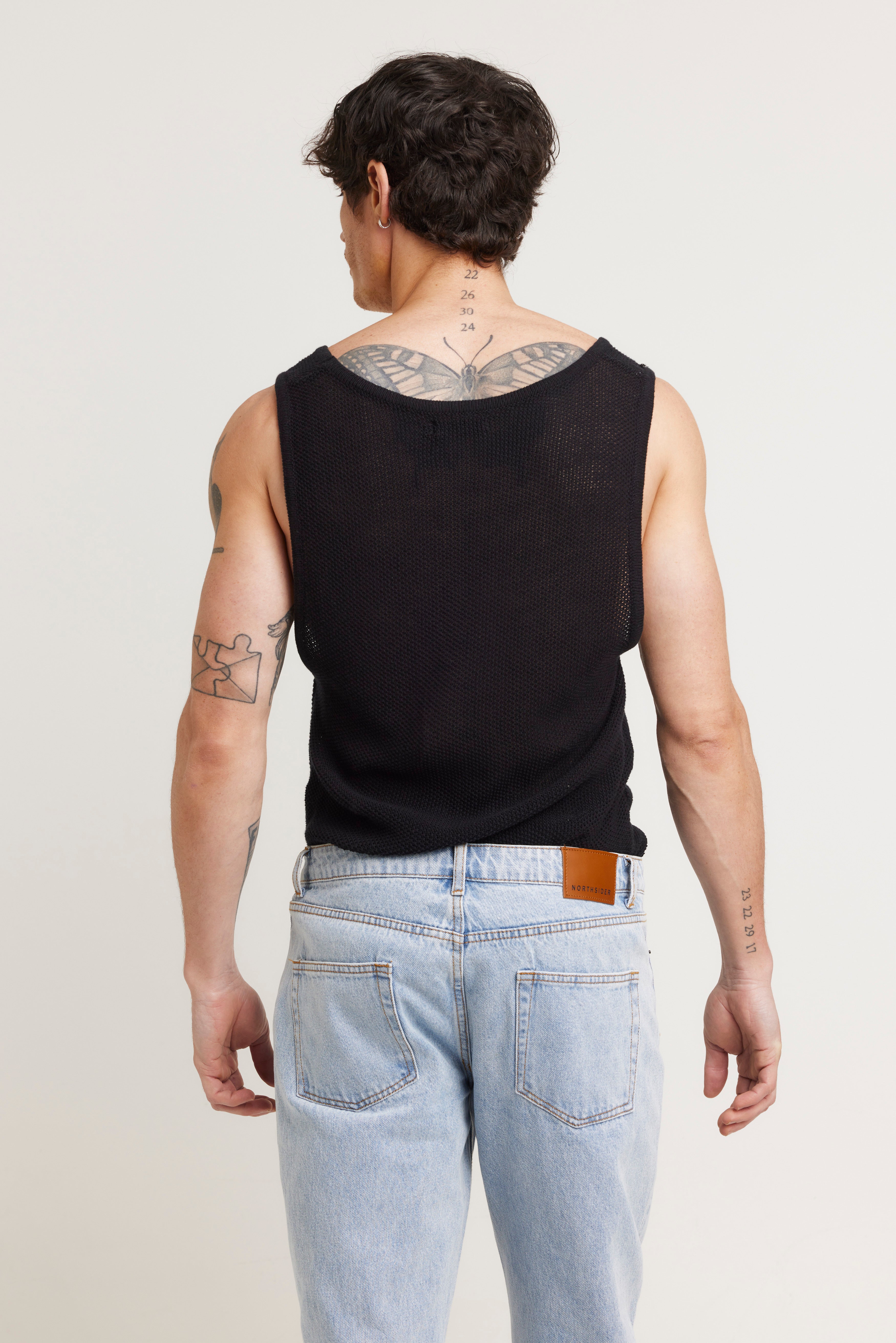 Dan Fine Knit Tank Black - FINAL SALE