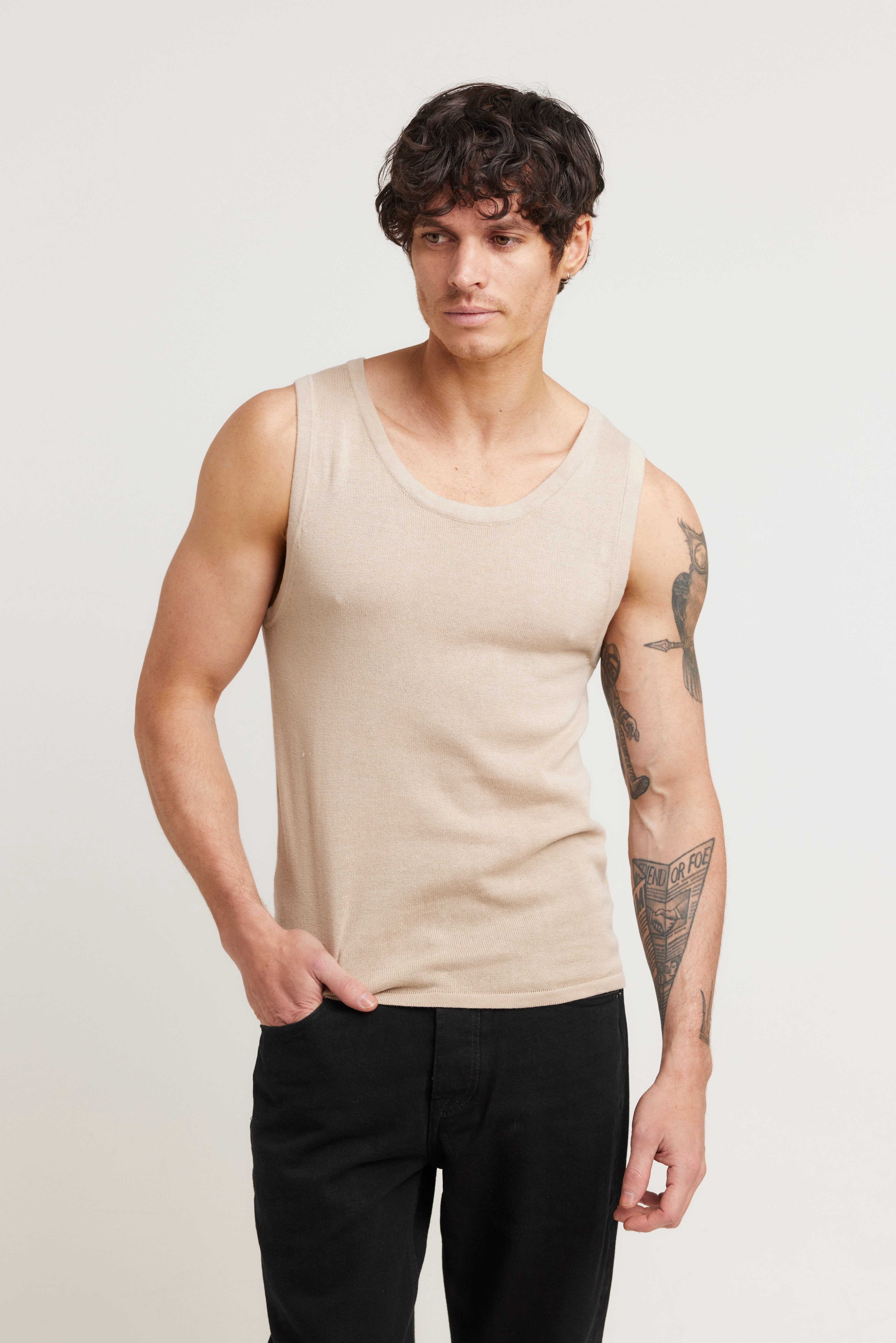 NTH Soft Knit Tank Oat - FINAL SALE