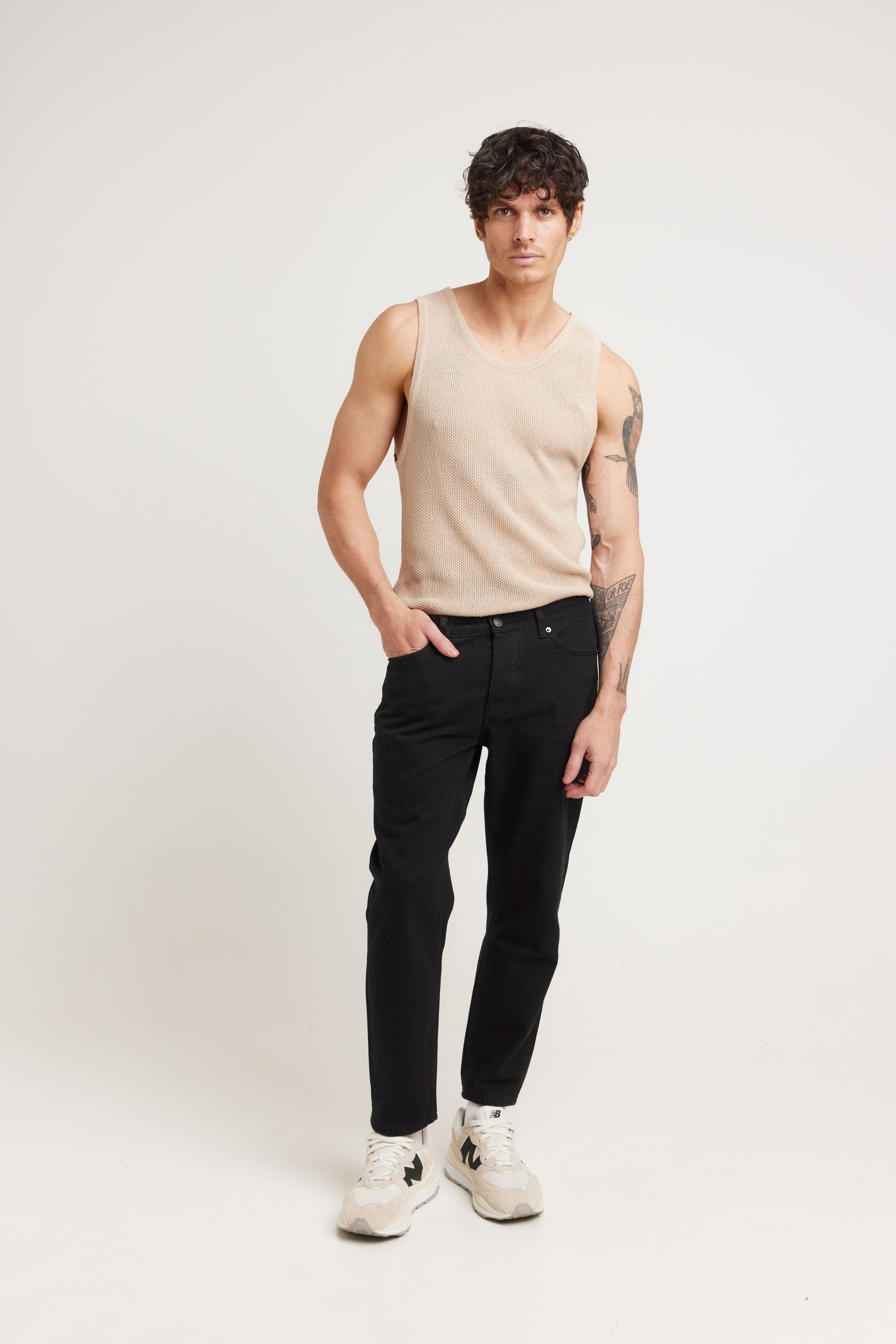 Dan Fine Knit Tank Oat - FINAL SALE