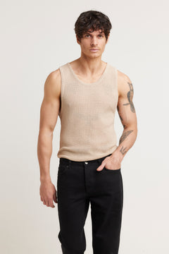 Dan Fine Knit Tank Oat - FINAL SALE