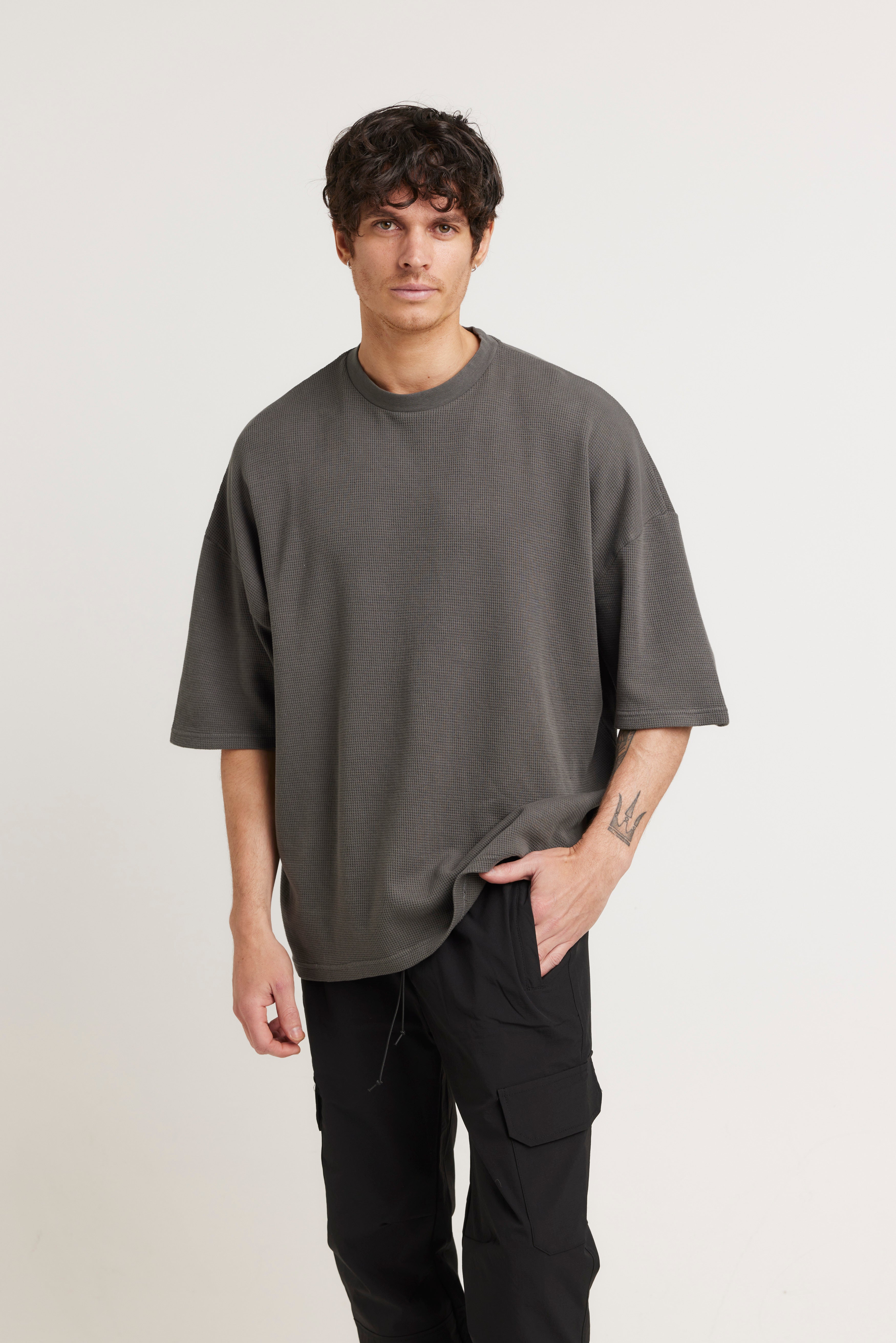 NTH Waffle Tee Charcoal