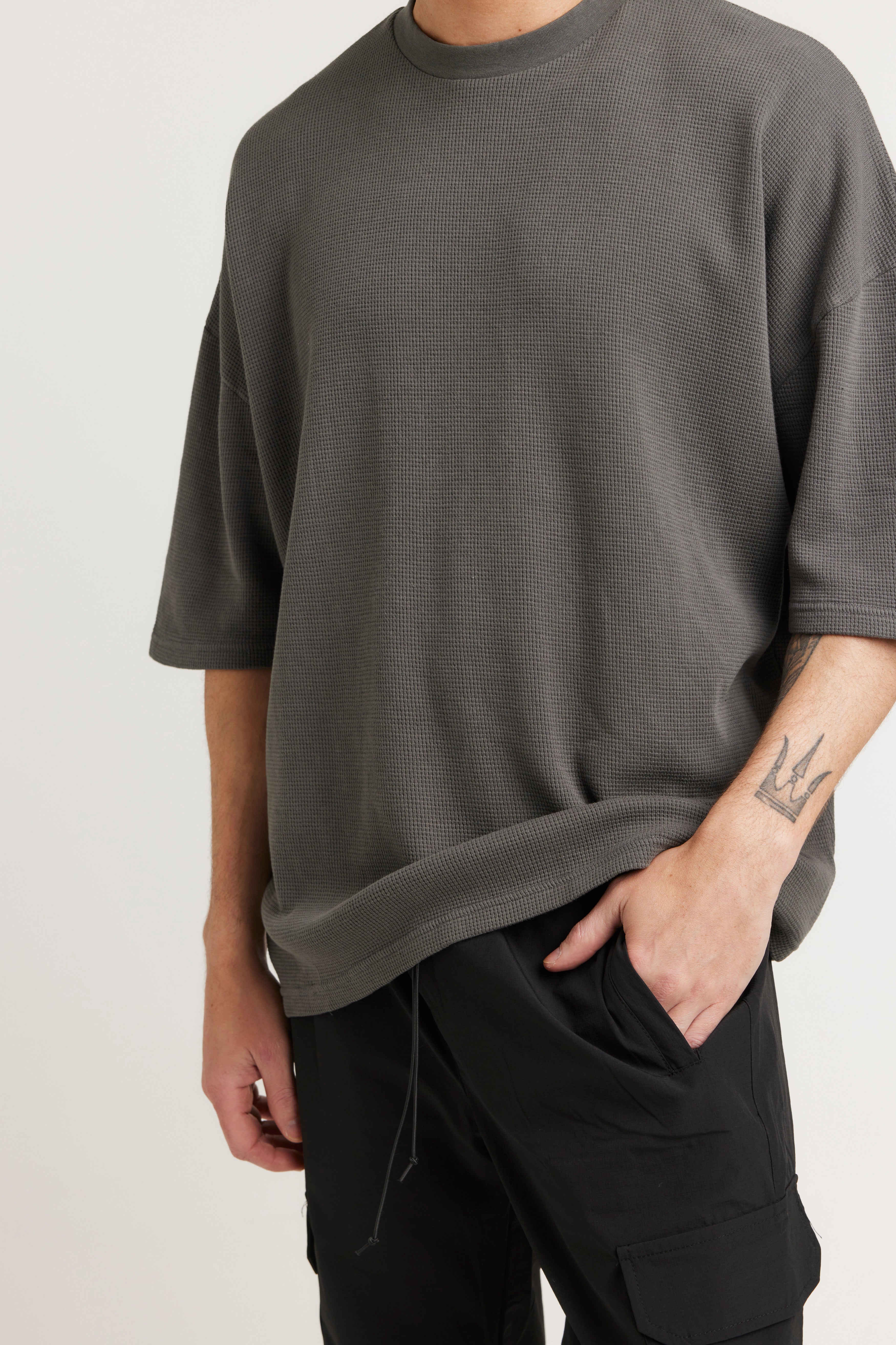 NTH Waffle Tee Charcoal