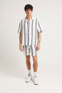 Capri Cotton Short Black Stripe